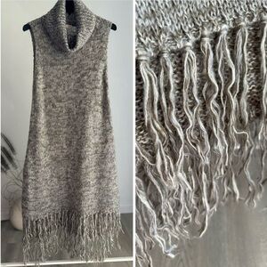 Ryu Anthropologie Sweater Dress Fringed S-M
